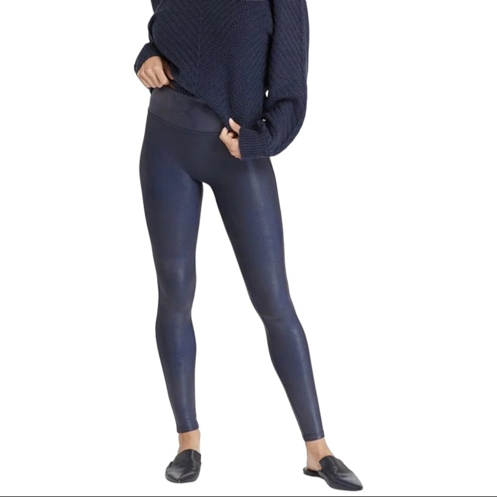 Spanx Faux Leather Legging Midnight Navy Size XS - Picture 6 of 9